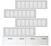 AIPAIDE Grille de Ventilation,4pcs Grilles D'aération Rectangulaire en Alliage d'aluminium Durable pour Armoires,Portes(8*30cm)