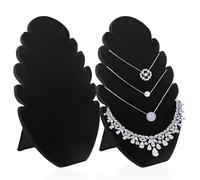 Aipaide Présentoir à Colliers en Velours 2 Pcs Porte-Collier en Velours Aide les Femme Ranger leurs Colliers ou Bijoux et Présentoir Bijoux Flamme est Noir et en Daim et Comme Cadeau pour Vos Aimes