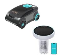 AIPER Scuba E1 Robot Piscine sans Fil + HydroComm Moniteur Piscine, 130 Min autonomie, arrêt Automatique, pour piscines Hors Sol jusqu'à 100 m², Test Eau 24/7, Pack Nettoyage + Analyse de l'eau