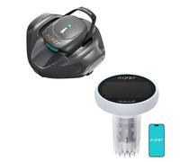 AIPER Seagull 800B Robot Piscine sans Fil + HydroComm Moniteur Piscine, 90 Min autonomie, arrêt Automatique, pour piscines Hors Sol jusqu'à 80 m², Test Eau 24/7, Pack Nettoyage + Analyse de l'eau