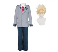 AIPILEI MHA Costume de costumade Uraraka Ochaco/Midoriya Izuku/Todoroki Shouto/Bakugo Katsuki Ensemble complet d'Halloween pour homme et femme (Bakugo Katsuki, taille L)