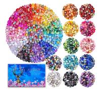 Aipridy Assortiment de perles d'espacement européennes à grand trou pour loisirs créatifs, breloques, bracelets, bijoux (arc-en-ciel)