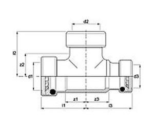 AIPS Té VSH Tectite TT25 22 x 22 x 15 mm, cuivre, réduit, non détachable