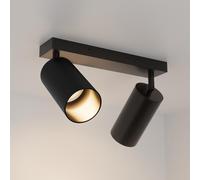 Aipsun LED noir, plafonnier à double flamme, spot à LED, plafonnier GU10, plafonnier à LED orientable et inclinable pour chambres à coucher, cuisines, séjours (sans ampoule)