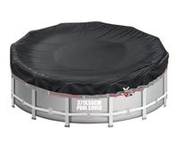 Aipwerer Bâche de Piscine Ronde pour Piscine de 320-366 cm | Bâche de Piscine Ø371 cm | Résistant aux Déchirures | Bâche de Protection pour INTEX & BESTWAY Piscines (Œillets Noirs)