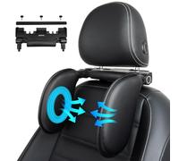 Aipwerer Cale-Tête Enfant pour Voiture Mémoire de Forme A03 PU Noir | Soutien Latéral Réglable et Amovible, Confortable Pour Enfants et Adultes, Aide à Maintenir la Tête Pendant les Trajets
