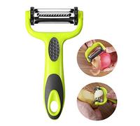 Aiqeer 1 Pièce Éplucheur Multifonction 3 en 1, Éplucheur de Légumes, Éplucheur de Fruits, Éplucheur Pivotant, Éplucheur Rotatif, Éplucheur de Carottes, Éplucheur de Pomme de Terre (Vert)