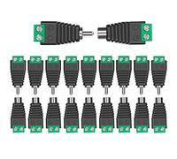 Aiqeer 10 Paires RCA Mâle Femelle Connecteur, Kit Fiche Mâle et Prise Femelle, Adaptateur Audio Vidéo RCA, Caméra CCTV et Microphone Compatible, Vert