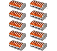 Aiqeer 10 Pièces PCT-218 Levier-Écrou Fil Connecteurs, 8 Ports Conducteur Compact Fils Connecteurs, Compact Connecteur Ressort Bornier