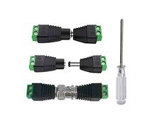 Aiqeer 15 Paires 12V / 24V 2.1 X 5.5 mm Connecteurs DC Mâle Femelle + 10 Paires Connecteurs Balun Vidéo BNC, pour CCTV Coax Cat5 Cat6