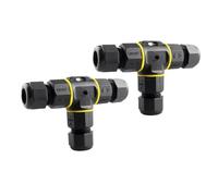 Aiqeer 2 Pièces 3 Voies Extérieur Étanche Câble Connecteur, Boîte de Jonction de Connecteur de Câble Extérieur Étanche IP68, Convient aux Câbles de 5 à 9 mm de Diamètre (Type à Vis)
