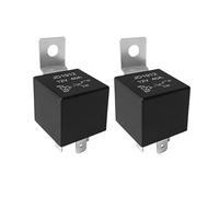 Aiqeer 2 Pièces 4 Broches Voiture Relais, 12V 40A SPST Relais Automobile avec Support de Montage en Métal (Noir)