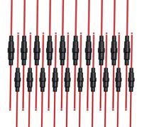Aiqeer 20 Pièces en Ligne Verre Tube Porte-Fusibles Set, 32V 20A Porte-Fusible en Verre AGC de Voiture avec Fil 16 AWG (10 Pièces 5 X 20 mm + 10 Pièces 6 X 30 mm)