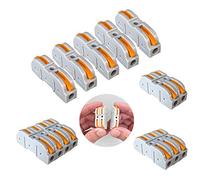 Aiqeer 26 Pièces SPL-1 Levier-Écrou Fil Connecteurs, 1 in 1 out 2 Ports Conducteur Compact Fils Connecteurs, Compact Connecteur Ressort Bornier (Combinaison Gratuite)