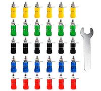 Aiqeer 30 Pièces 4 mm Banane Prise Connecteur, Connecteur Femelle Panneau Banana, Banane Sécurité Prise, Binding Post Terminal (Rouge, Jaune, Bleu, Vert, Noir)