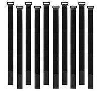 Aiqeer 30 Pièces 40 cm Sangles de Câble Noir, Attaches de Câble Réutilisables, Sangles Serre-Câbles, Sangles de Fixation à Crochet et Boucle, pour La Gestion des Câbles