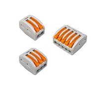 Aiqeer 30 Pièces Levier-Écrou Fil Connecteurs Set, Conducteur Compact Fils Connecteurs, Compact Connecteur Ressort Bornier (PCT-212/213/215)