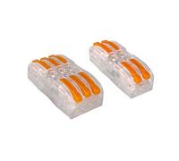 Aiqeer 30 Pièces SPL-2 / SPL-3 Levier-Écrou Fil Connecteurs Set, Transparent Conducteur Compact Fils Connecteurs, Compact Connecteur Ressort Bornier