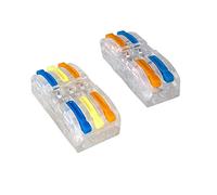 Aiqeer 30 Pièces SPL-2 / SPL-3 Levier-Écrou Fil Connecteurs Set, Transparent Conducteur Compact Fils Connecteurs, Compact Connecteur Ressort Bornier (Levier Multicolore)