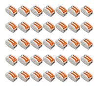 Aiqeer 35 Pièces PCT-212 Levier-Écrou Fil Connecteurs, 2 Ports Conducteur Compact Fils Connecteurs, Compact Connecteur Ressort Bornier