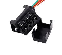 Aiqeer 4 Voies Boîte à Fusible de Voiture, 2 Entrées 4 Sorties Standard Porte-Fusible à Lame, avec Pré-Câblé et 10 Pièces Standard Fusibles à Lame (12V / 24V / 32V / 48V Universel)