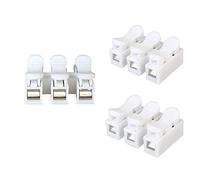 Aiqeer 40 Pièces CH3 Connecteurs à Ressort, Connecteur Fil Ressort Rapide, Terminal Rapide Autobloquant, Type Presse le Connecteur de Câble Rapide, Bornier de Connecteur de Fil (Blanc)