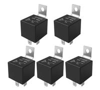 Aiqeer 5 Pièces 4 Broches Voiture Relais, 12V 40A SPST Relais Automobile avec Support de Montage en Métal (Noir)