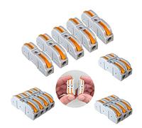 Aiqeer 55 Pièces SPL-1 Levier-Écrou Fil Connecteurs, 1 in 1 out 2 Ports Conducteur Compact Fils Connecteurs, Compact Connecteur Ressort Bornier (Combinaison Gratuite)