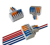 Aiqeer 6 Pièces KV426 Levier-Écrou Fil Connecteurs, 2 in 6 out 8 Ports Conducteur Compact Fils Connecteurs, Compact Connecteur Ressort Bornier