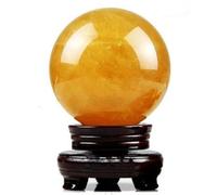 AIQFTGSNS Boule de cristal jaune avec support, boule fondue, pour Feng Shui, divination, décoration de la maison, boule - 4 cm
