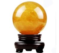 AIQFTGSNS Boules de cristal jaune sculptées à la main en quartz sculptées à la main pour sorcellerie, fengshui, autel, divination, décoration, cadeau, 30 mm