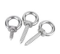 AIQIJOHI Œillets de Vis Anneau de suspension en acier inoxydable 304, vis autotaraudeuses M4 M5 M6 M8, crochets à anneau rond, auto-perceurs, Type d'anneau œil mouton, boulon bois(20mm,M4-2pcs)