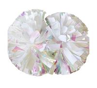 AIQIJOHI Pompons De Cheerleading Pompons de Pom-Pom Girl avec poignée bâton, feu, Couleur Arc-en-Ciel, entièrement Brillants