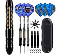 Aiqilai Lot de 3 fléchettes professionnelles avec pointe en acier 26 g, noir