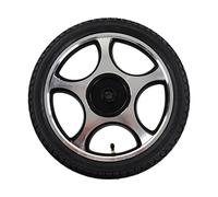 AiQima Pièces de Rechange de Roue, Roulette de Fauteuil Roulant, Roue de Fauteuil Roulant, Trou Droit Avec Rainure de Clavette, Moyeu En Acier Allié, Roulette Gonflable de 16 Pouces de Diamètre Exté