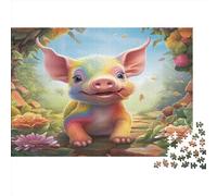 AiQima Puzzle Cochon Coloré Puzzle Cochon Peint Adultes Jeu Éducatif Amusant Jouet Jeu Intellectuel/Style-4/1000Pcs (75X50Cm)