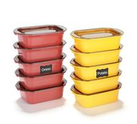 AiQInu 10PCS Boite Alimentaire Plastique, Rectangulaire Boite Congelation Alimentaire avec Couvercle, Empilables Boite Hermetique Alimentaire, Hermétiques, Sans Bpa, Adaptés au Micro-Onde, 200ML