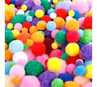 AiQInu 1200 Pièces Pompons Loisirs Créatifs, 10/15/20/25/30mm Pompons Multicolores, pour Activités Scolaires, Projets DIY et Décoration