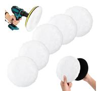 AiQInu 180mm Tampon En Laine, 7 Pièces Kit Polissage Voiture Avec Disque Et Pad Pour Le Cirage, Avec M14 Adaptateur De Perceuse