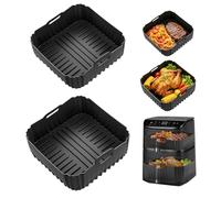 AiQInu 2 Pièces Moule Silicone Air Fryer pour Turbo Tower 10,8 L, Moule Accessoires Airfryer pour COSORI CAF-DC112-ADE (6,5L et 4,3L), Plat Silicone Air Fryer Réutilisable
