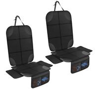 AiQInu 2 Pièces Protection Siege Voiture/Auto pour Enfant Compatible Imperméable et Antidérapant avec 2 Poches de Rangement pour SUV, Berline, Coffre, en Cuir Et Tissu