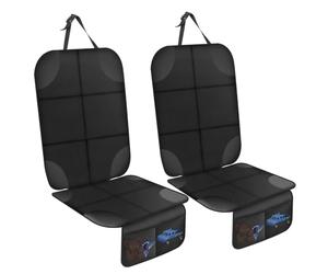 AiQInu 2 Pièces Protection Siege Voiture/Auto pour Enfant Compatible Imperméable et Antidérapant avec 2 Poches de Rangement pour SUV, Berline, Coffre, en Cuir Et Tissu