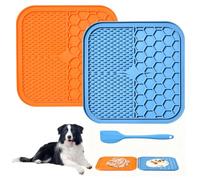 AiQInu 2 Pièces Tapis de Lèche Chien, Tapis de Léchage Chien sans BPA, avec 1 Spatule en Silicone, Le Toilettage et l'entretien des Griffes