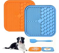 AiQInu 2 Pièces Tapis de Lèche Chien, Tapis de Léchage Chien sans BPA, avec 1 Spatule en Silicone, Le Toilettage et l'entretien des Griffes