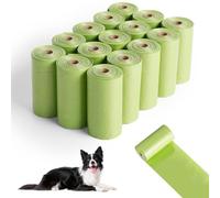 AiQInu 225 Pièces Sacs à Crottes pour Chiens, Extra Épais Sac Crottes Chien, Portable Sac Dejection Canine 22x30 cm, Épais et Résistants, pour Promenades et Voyages (15 Rouleaux, 15 par Rouleau)