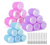 AiQInu 30 Pièces Bigoudis Cheveux, Comprenant 18 Bigoudis Magiques Et 12 Pinces Métalliques, Gros Cheveux Pour Les Femmes Et DIY Enfants