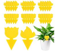 AiQInu 30 Pièges Anti Moucherons Interieur, Attrape Mouche Interieur Jaunes, Anti Pucerons Plantes Exterieur Attrape Mouche Collant pour la Lutte Contre Les Parasites des Plantes D'intérieur