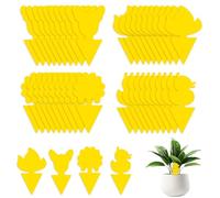 AiQInu 40 Pièges Anti Moucherons Interieur, Attrape Mouche Interieur Jaunes, Anti Pucerons Plantes Exterieur Attrape Mouche Collant pour la Lutte Contre Les Parasites des Plantes D'intérieur