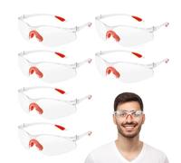 AiQInu 6 Pièces Lunettes de Protection Transparentes, Lunette de Protection Travail avec Tampons en Caoutchouc pour Laboratoire, Chimie, Lunette Protection Bricolage pour Femmes Hommes