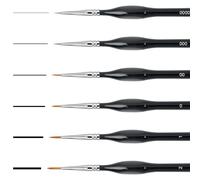 AiQInu 6 Pièces Pinceaux Peinture, Detailing Pinceau Aquarelle Kit, Pinceau Fin Acrylique pour Miniature, Huile, Aquarelle, Nail Art